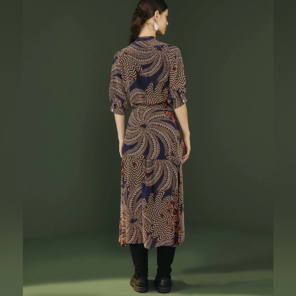 Farm Rio Yawanawa Vanahu Midi Dress NWT Large Boho Tribal Belted - Picture 6 of 15